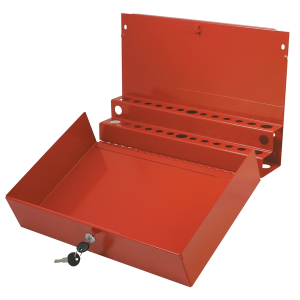 Sunex Extra Large Locking Screwdriver/Pry Bar Holder for Service Cart - Red 8011